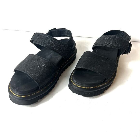 Dr. Martens Womens Voss GLTR Black Chunky Open Toe Buckle Sandals Size 9 Leather - Picture 3 of 12